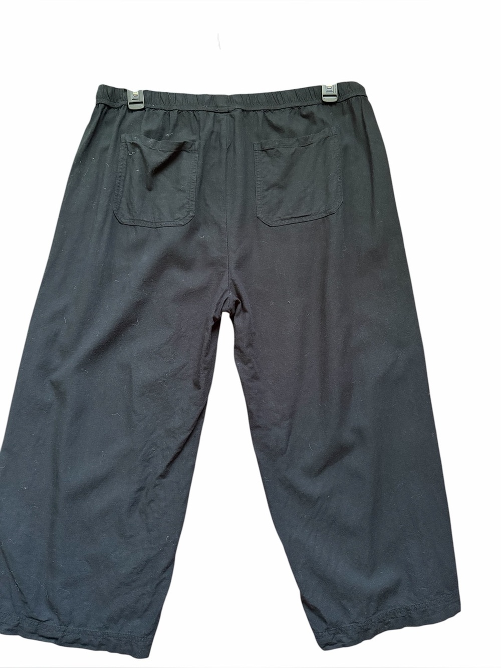 Splendid black high waist linen blend wide leg cropped pant - Picture 6 of 6